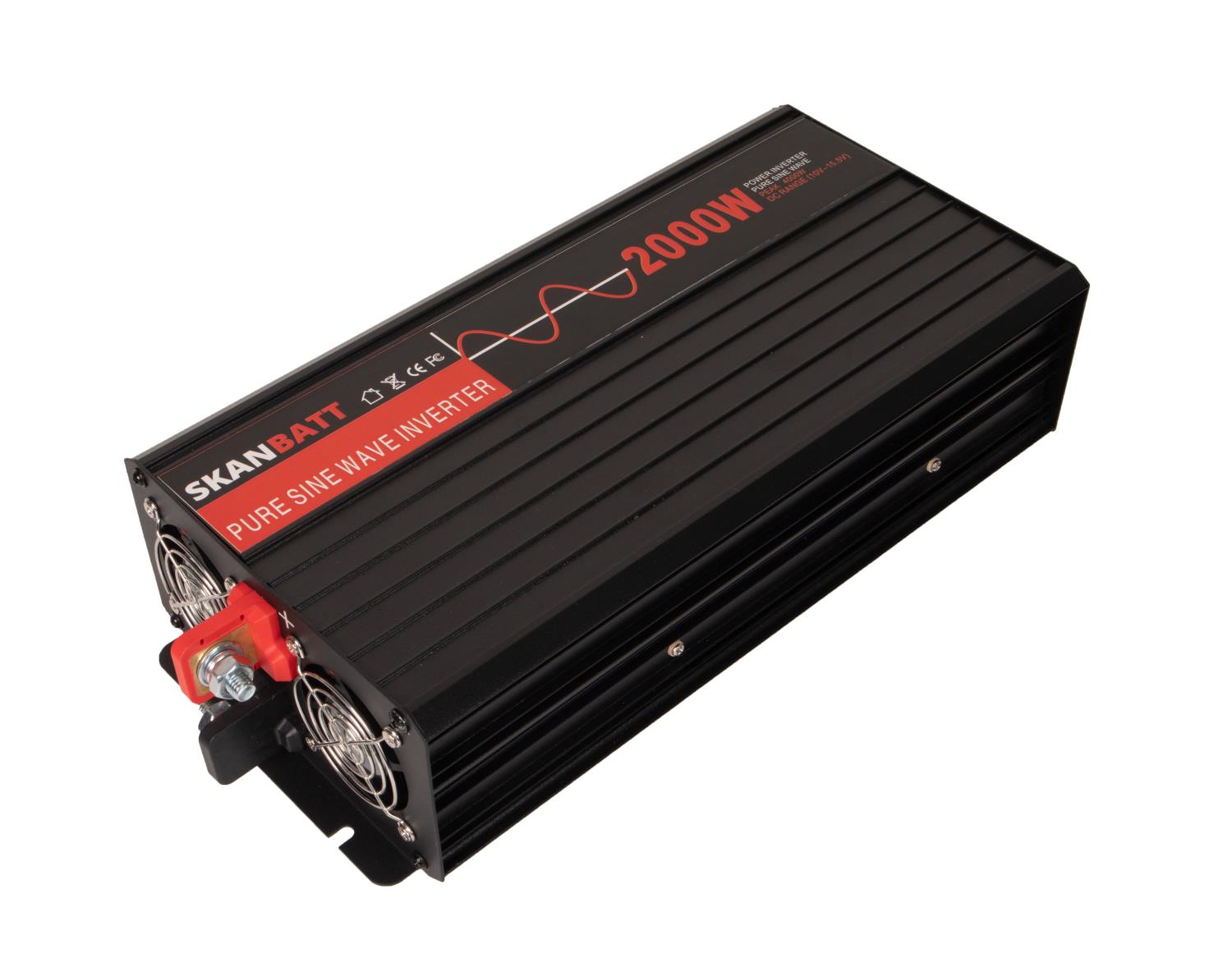 SKANBATT Inverter 24V 2000W (4000W) Ren Sinus m/trådløs fjernkontroll Rev.2