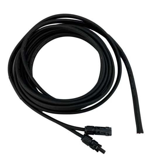 PV Kabel 2x6mm2 6mtr med MC4 kontakt i ene enden - Myk kvalitet