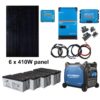 SKANBATT / VICTRON Kraftpakke 230V 5000VA - 2460W (6x410W) Solceller - Med AGM Batterier og HYUNDAI