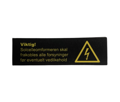 Skilt - Solcelleomformer (folie)