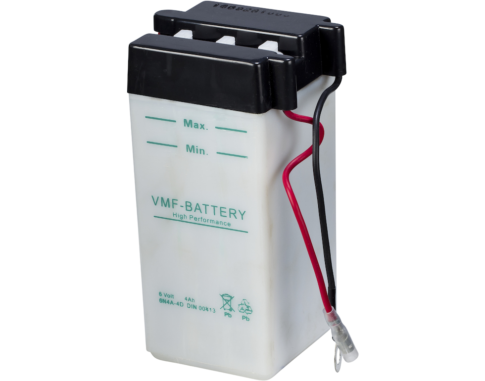 VMF MC Batteri 6V 4AH 35CCA (56x62x131) +venstre | 6N4A-4D