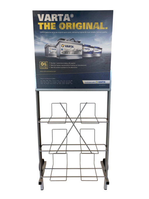 VARTA batteristativ m/toppskilt