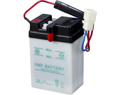 VMF MC Batteri 6V 2AH 20CCA (70x47x106) +venstre | 6N2A-2C-3