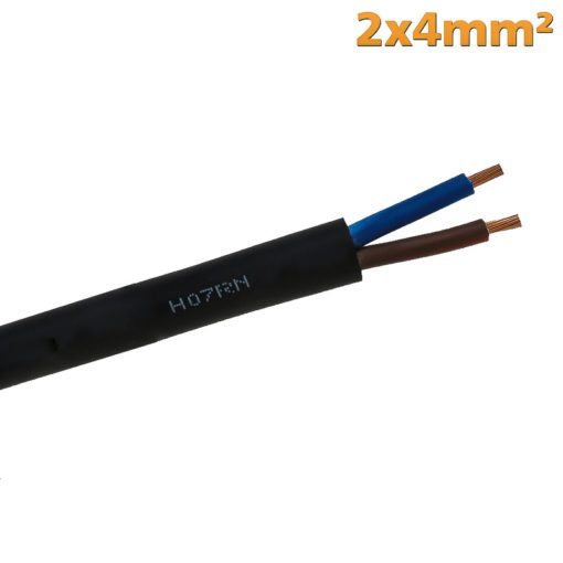 Kabel 2x4mm2 Sort - Dobbeltisolert Flat