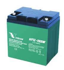 VISION High rate AGM Batteri 12V 28Ah (165x125x175mm) +Høyre