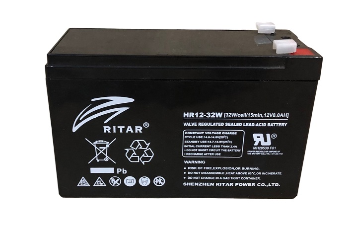 RITAR High Rate AGM Batteri 12V 8AH (151x65x93,5mm) F1