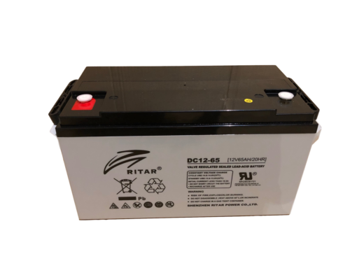 RITAR AGM Deep Cycle Batteri 12V 65AH (350x167x180mm) +venstre (RA12-65)