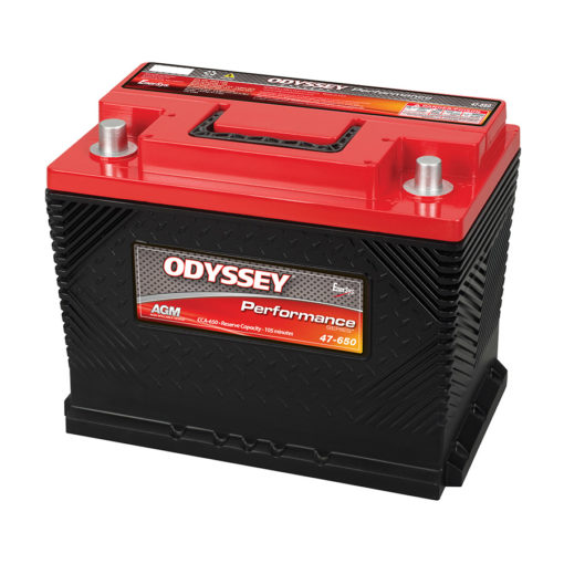 ODYSSEY ODP-AGM47/L2 AGM Batteri 12V 62AH 650CCA (242x175x189mm) +høyre