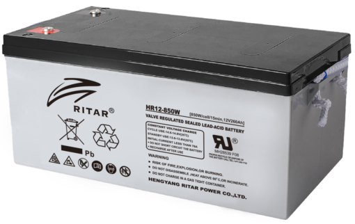 RITAR High Rate AGM Batteri 12V 260AH (521x268x225) M8