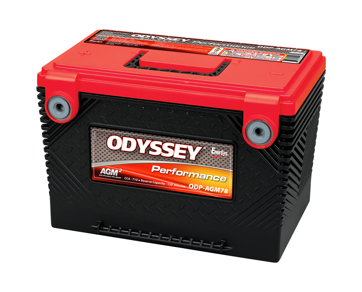 ODYSSEY ODP-AGM78 AGM Batteri 12V 61AH 792CCA (275x178x187mm) +sidepol venstre