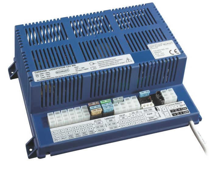 Schaudt CSV409 strømforsyning+lader+booster til Campingvogn