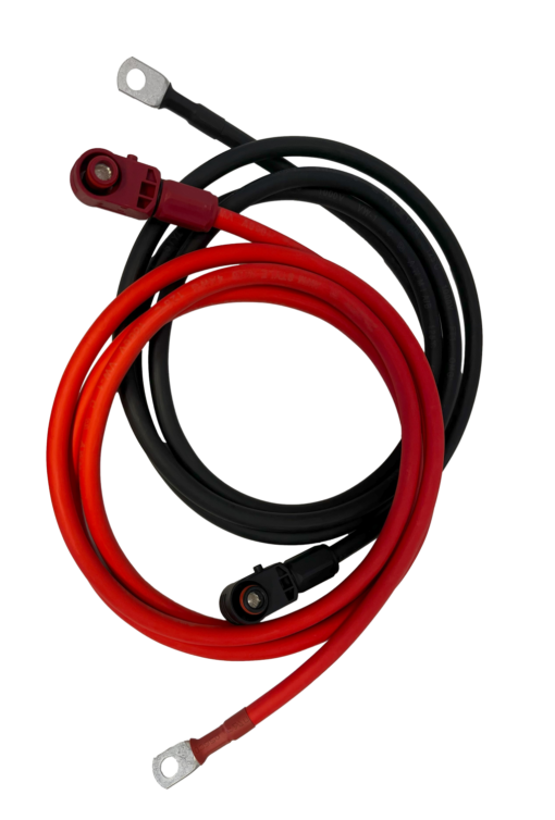 SKANBATT kabelsett 3U rackbatteri (Rød og svart ) - 25mm2 / 8mm - 2 meter