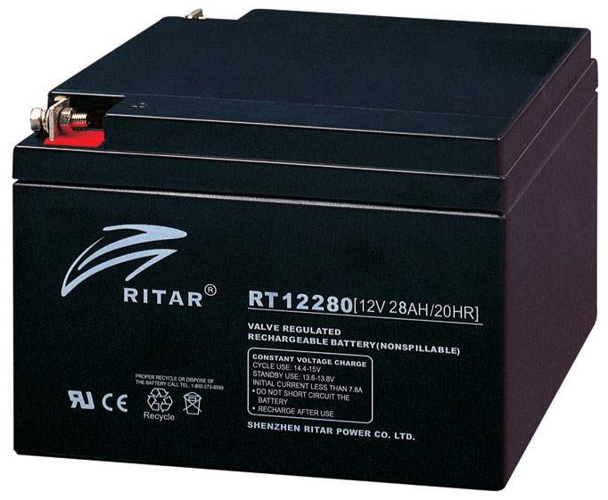 RITAR AGM Batteri 12V 28AH (166x175x125mm) M5