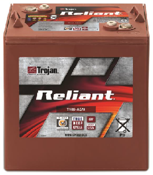 TROJAN AGM Deep Cycle Traksjonsbatteri 6V 217AH (262x179x273mm) +diagonalt