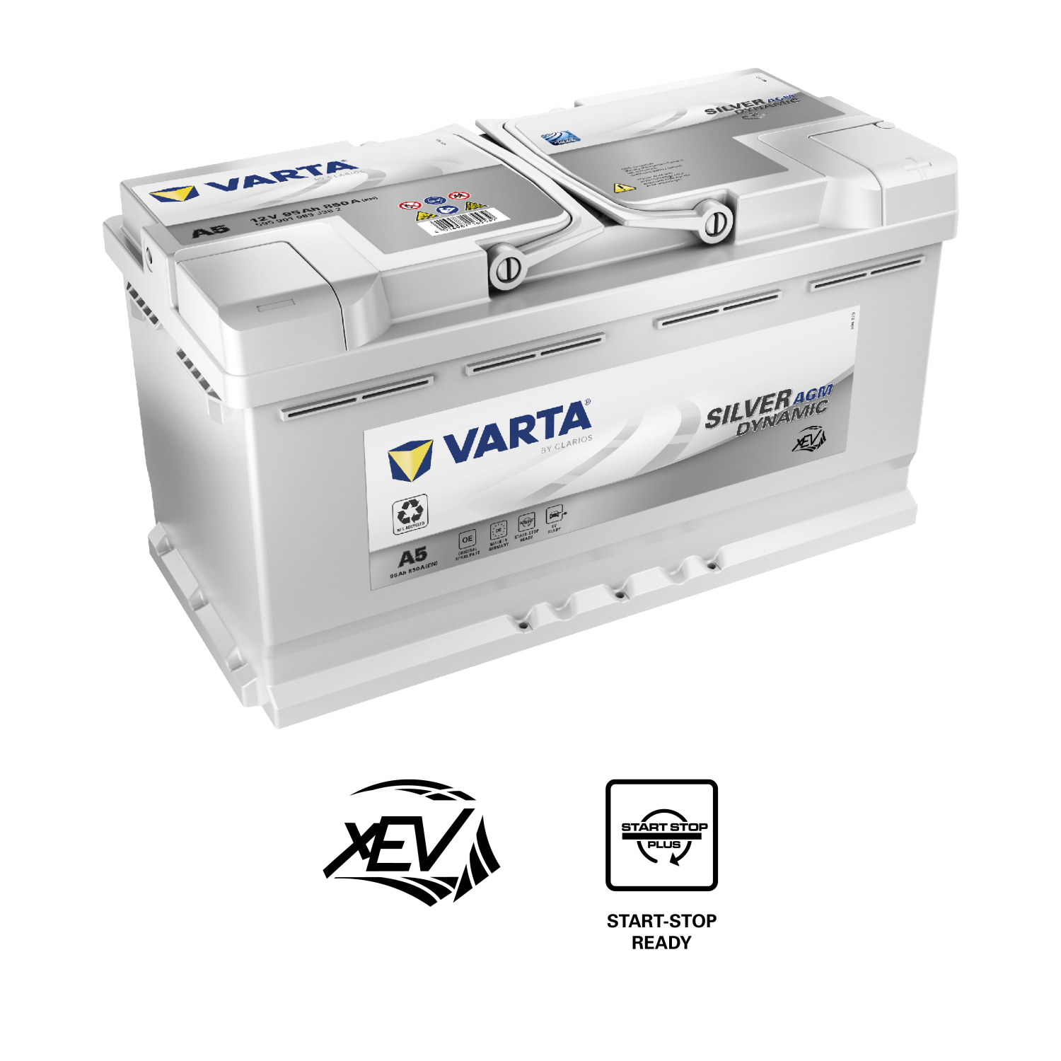 VARTA Silver Dynamic AGM Batteri 12V 95AH 850CCA (354x175x190/190mm) +høyre A5