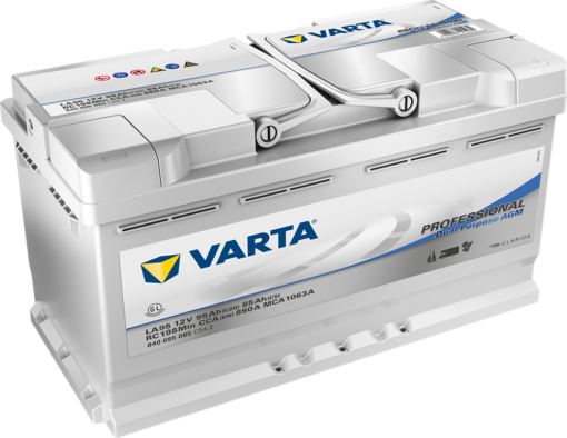 VARTA Fritidsbatteri 12V 95AH AGM 850CCA (354x175x190/190mm) +høyre LA95