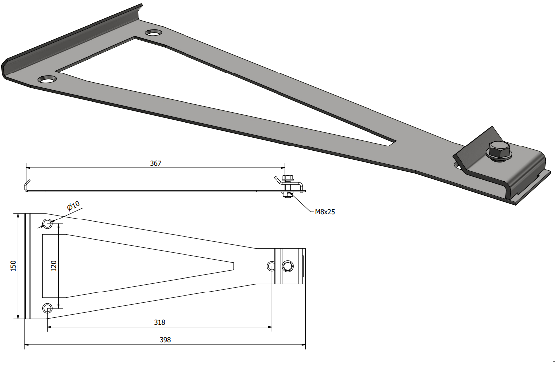 Festebrakett Skanbatt Ultra98 / 95-100Ah Blybatteri