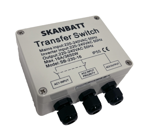 SKANBATT Transfer Switch 3600VA US-16