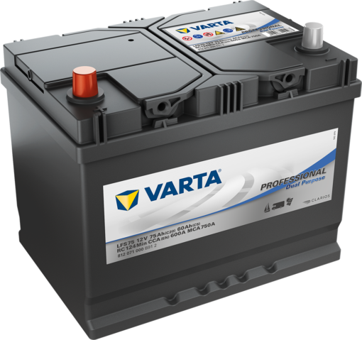 VARTA Fritidsbatteri 12V 75AH 600CCA (260x175x225mm) +venstre LFS75