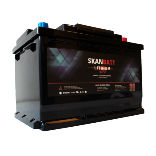 SKANBATT V2 Lithium HEAT Batteri 12V 100Ah 100A BMS - SMALL (279x176x190mm)