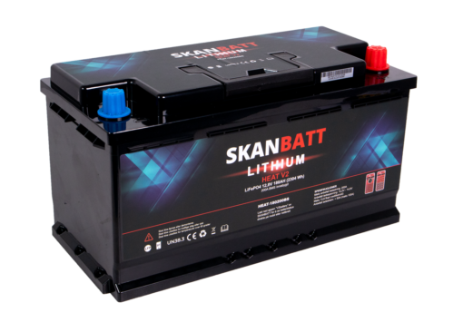 SKANBATT V2 Lithium HEAT Batteri 12V 180AH 150A BMS - Bobil - Bluetooth