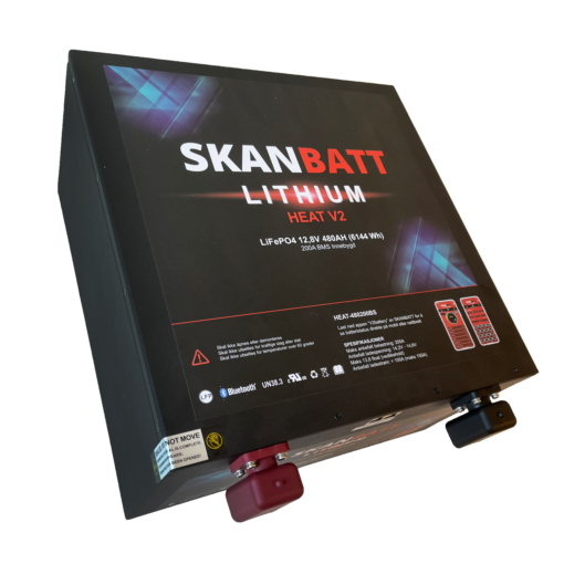 SKANBATT V2 Bobil "Under setet" modell 12V 480Ah - 150A BMS - HEAT - Bluetooth