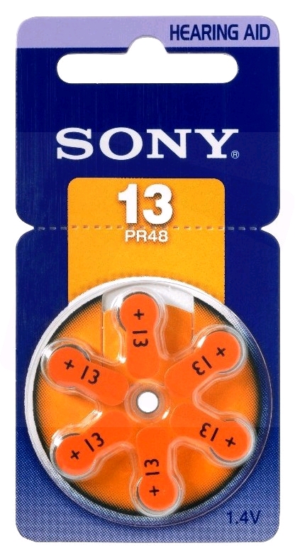 SONY Høreapparatbatteri PR13 - 6pk