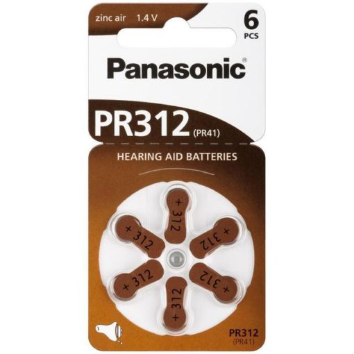 PANASONIC Høreapparatbatteri PR312 - 6pk