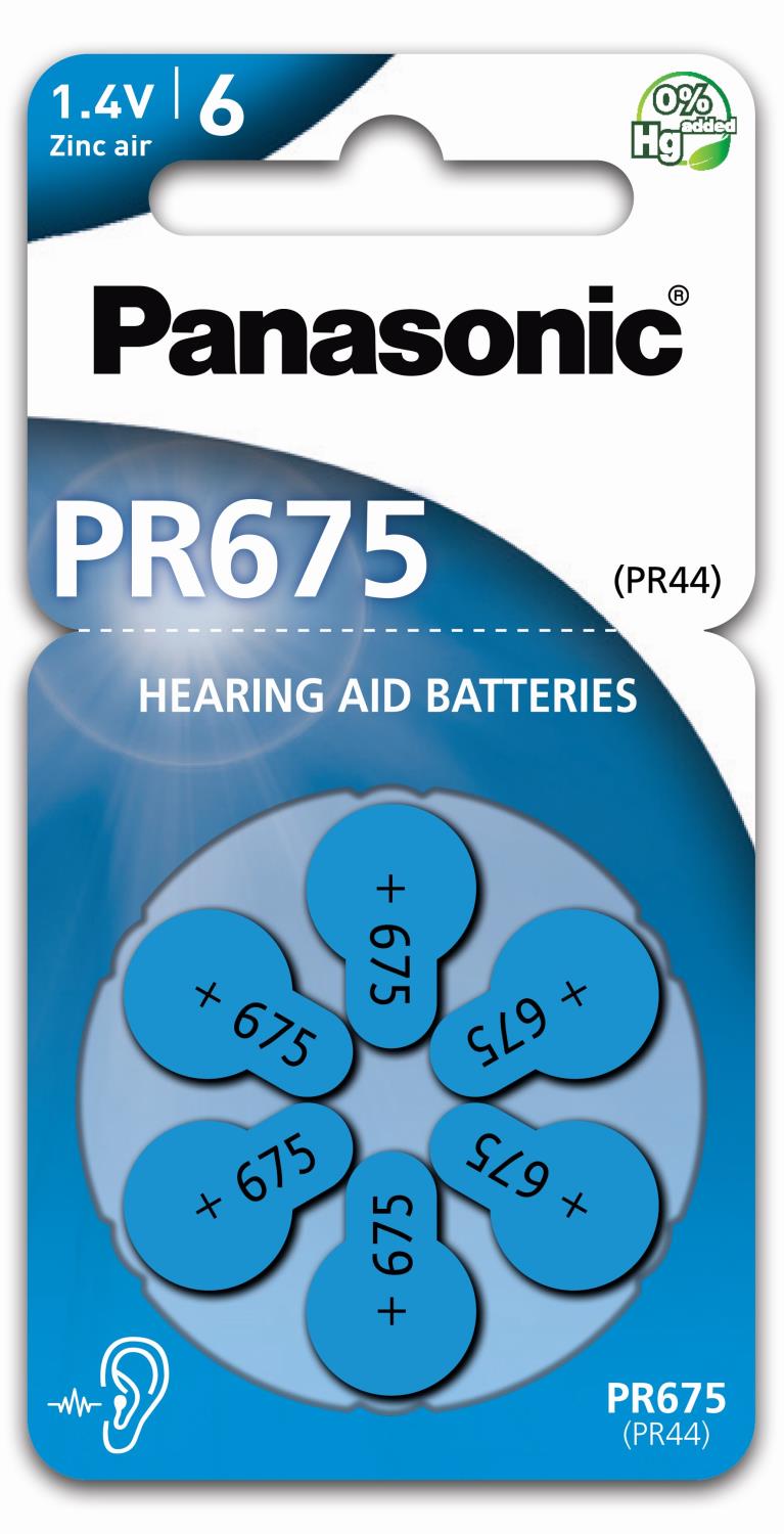 PANASONIC Høreapparatbatteri PR675 - 6pk