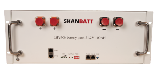 SKANBATT Lithium Batteri 51,2V 100Ah - 5,12kWh - LiFePO4 - Rackmodul