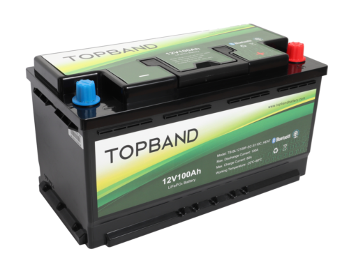 TOPBAND Lithium HEAT PRO - 12V 100AH - 100A BMS - BOBIL - Bluetooth og Varme (TOP-HEAT-RV)