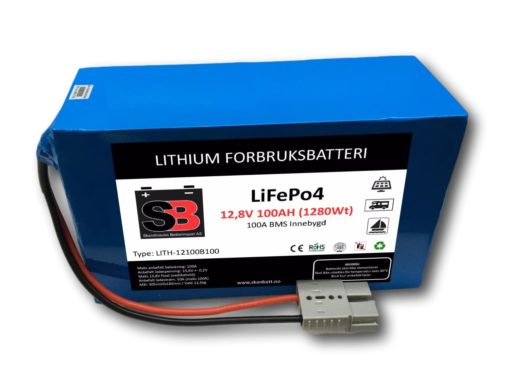 SKANBATT Lithium Batteri 12V 100AH 100A BMS LITH-12100B100