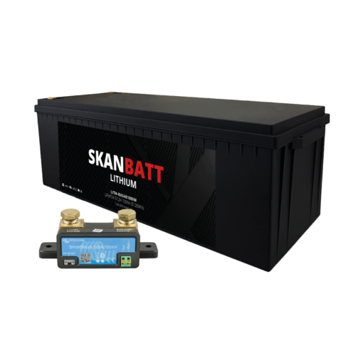 SKANBATT Lithium Batteri 48V 100AH 100A BMS (640x245x220mm) IP67 - Med Bluetooth - NYHET! (kan forhå