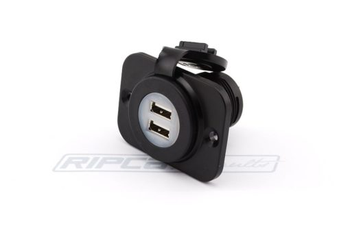 USB Uttak - Dobbel - For innfelling - m/deksel (1251120)