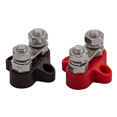 VICTRON Dual terminal stud M8-linked sett (1 rød/1 sort)