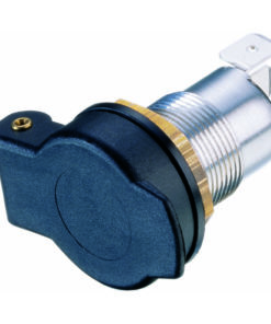 DIN 12/24V uttak for innfelling m/lokk med fjær 16A 12-24V