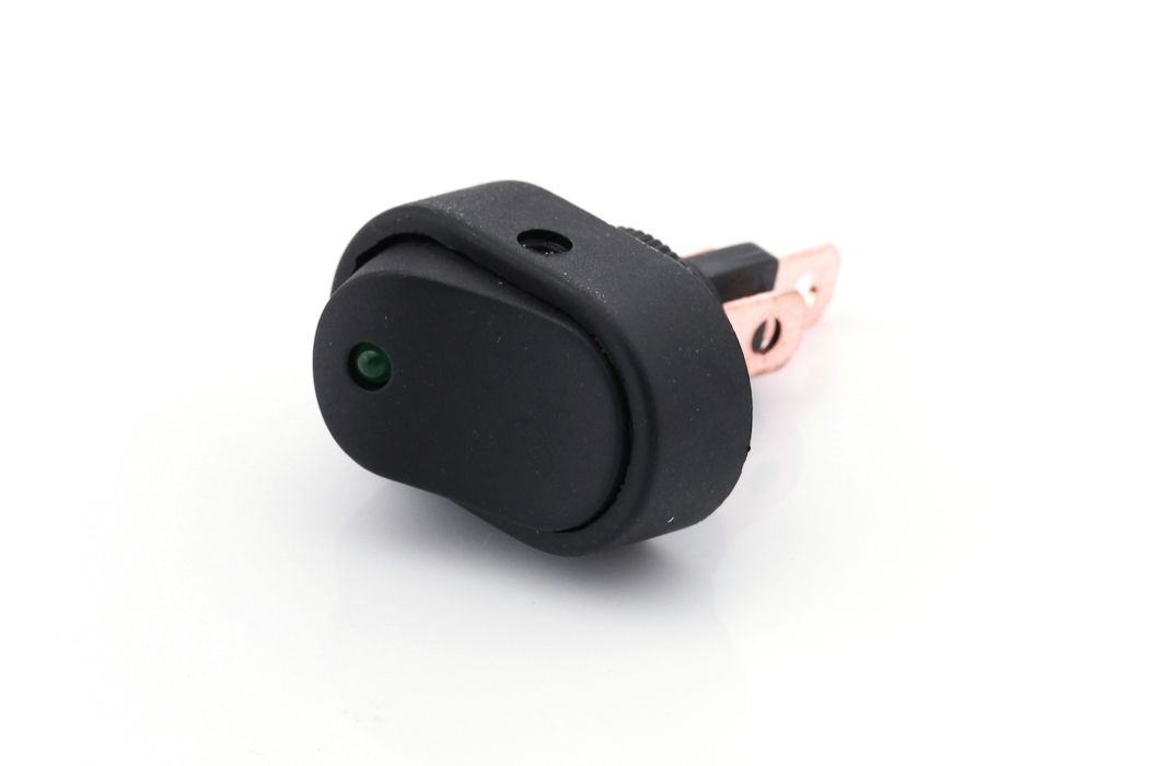 Vippebryter 12V / 16A LED grønn på-av