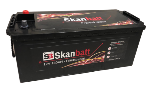 SKANBATT Fritidsbatteri 12V 180AH 1000CCA (513x223x203/223mm) +venstre