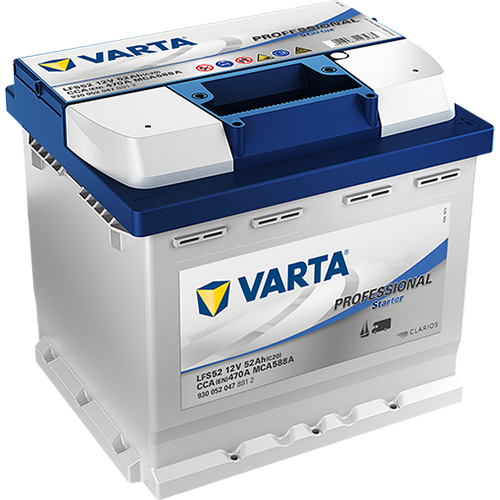 VARTA Fritidsbatteri 12V 52 AH 470 CCA (207x175x190mm) + høyre LFS52