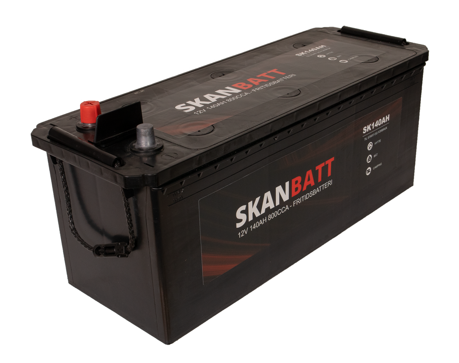 SKANBATT Fritidsbatteri 12V 140AH 800CCA (513x189x203/223mm) +venstre