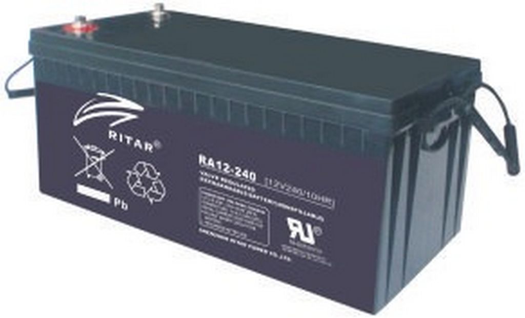 RITAR AGM Deep Cycle Batteri 12V 240AH C10 (522x240x219mm) +høyre