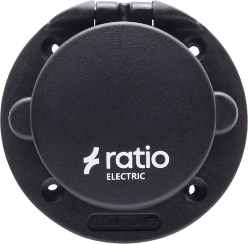 Ratio Landstrøm inntakskontakt sort 16A 250V IP56