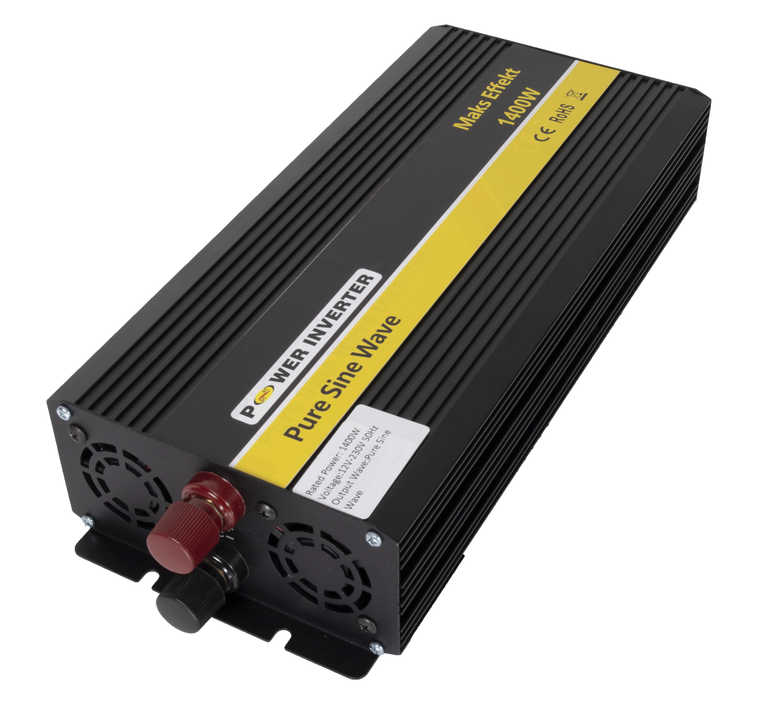 POWER Inverter 12V 1400W Ren Sinus - m/fjernkontroll