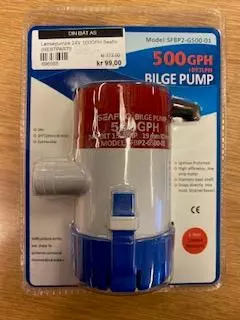 Lensepumpe 24V 500GPH Seaflo (RESTPARTI)