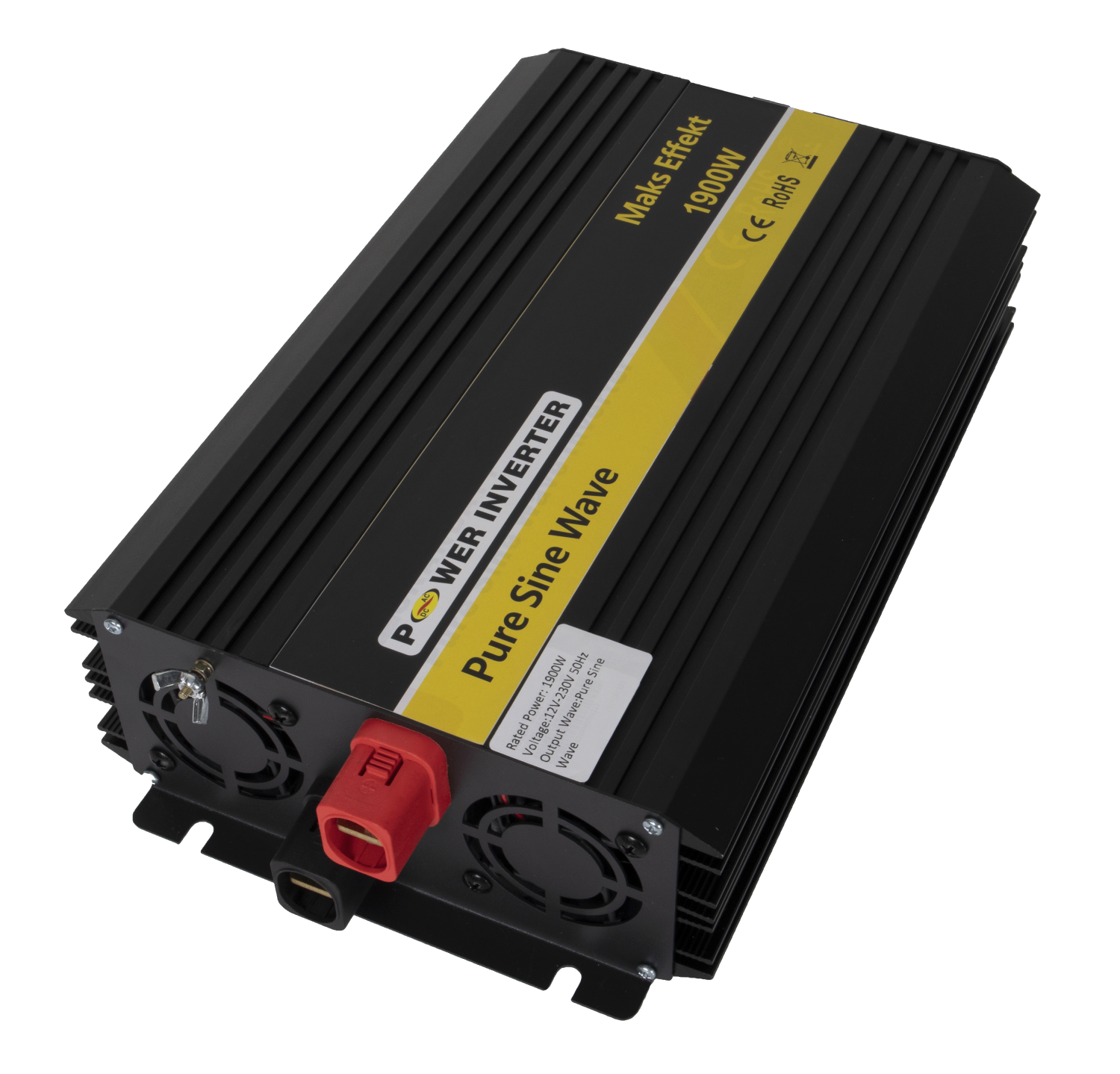 POWER Inverter 12V 1900W Ren Sinus - m/fjernkontroll