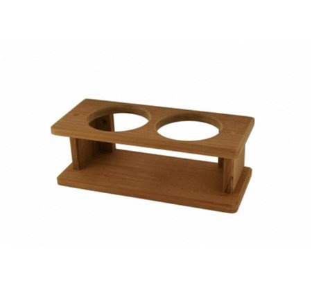 Teak koppholder for 2 glass