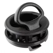 Dørkring, flush 60 mm Sort nylon