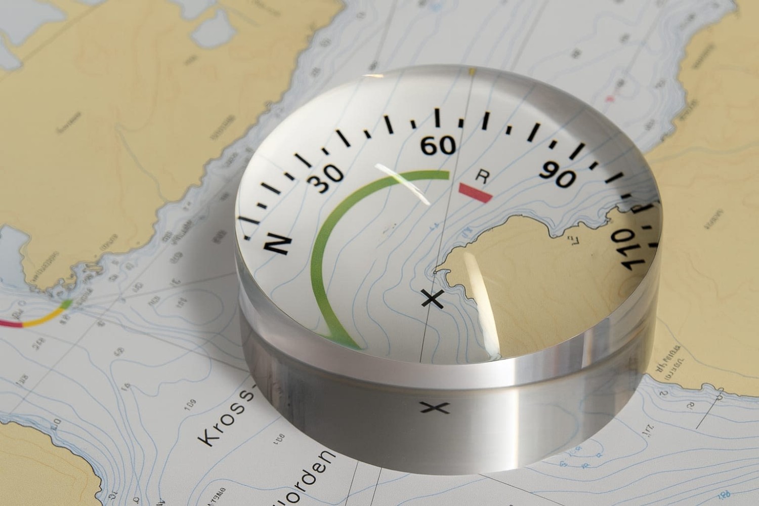 Kartlupe med kompassrose Weems&Plath