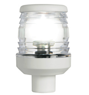 Lanterne rundtlysende for montering på stang hvit