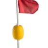 Flaggbøye 68cm, gul bøye - rødt flagg m/lodd